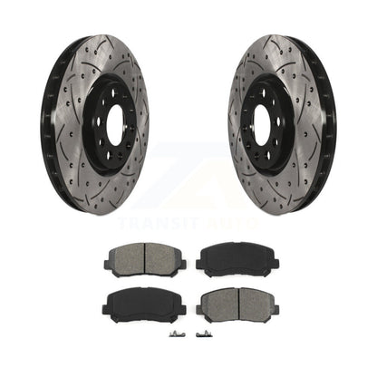 Drilled Slot Brake Rotor Semi-Metallic Pad Front Kit For Chrysler 200 Dodge Dart