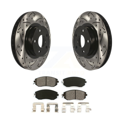 Drill Slot Brake Rotor Semi-Metallic Pad Front Kit For Subaru Impreza Scion FR-S