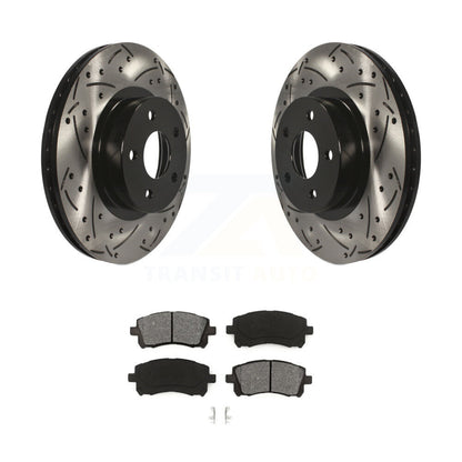 Drilled Slot Brake Rotors Semi-Metallic Pad Front Kit For Subaru Forester Legacy