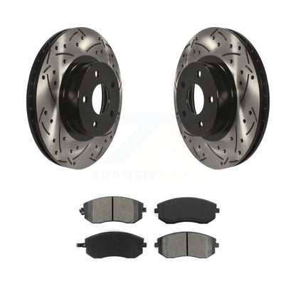 Drilled Slot Brake Rotor & Semi-Metallic Pad Front Kit For Subaru Impreza Legacy