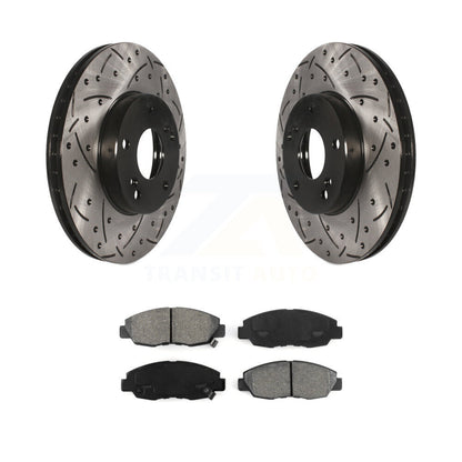 Drill Slot Disc Brake Rotors Semi-Metallic Pad Front Kit For 2011 Honda Civic GX