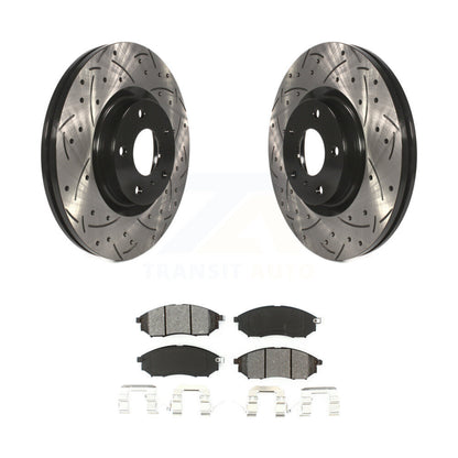 Drilled Slot Brake Rotors Semi-Metallic Pad Front Kit For INFINITI Nissan Murano