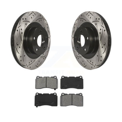 Coated Drilled Slot Disc Brake Rotor & Semi-Metallic Pad Front Kit For Toyota 86