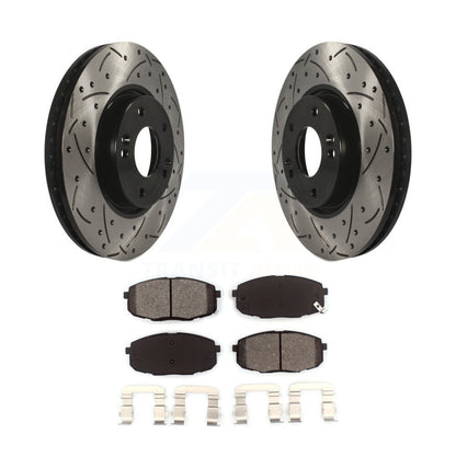 Drilled Slot Brake Rotor & Semi-Metallic Pad Front Kit For Kia Forte Koup Forte5