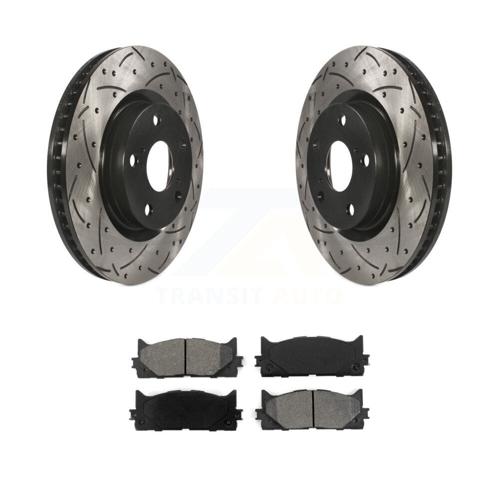 Drill Slot Brake Rotors Semi-Metallic Pad Front Kit For Toyota Camry Lexus ES350