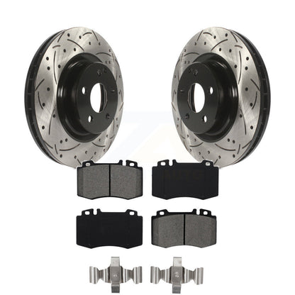 Drill Slot Brake Rotors Semi-Metallic Pad Front Kit For Mercedes-Benz E350 SL550