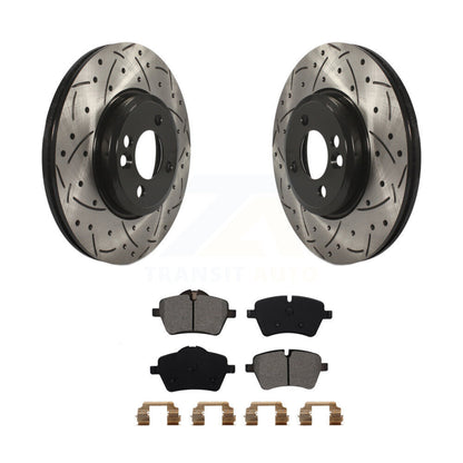 Drilled Slot Brake Rotors Semi-Metallic Pad Front Kit For Mini Cooper Countryman