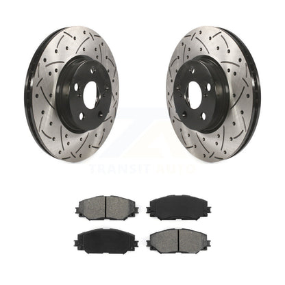 Drill Slot Brake Rotors Semi-Metallic Pad Front Kit For Toyota Corolla Matrix xD