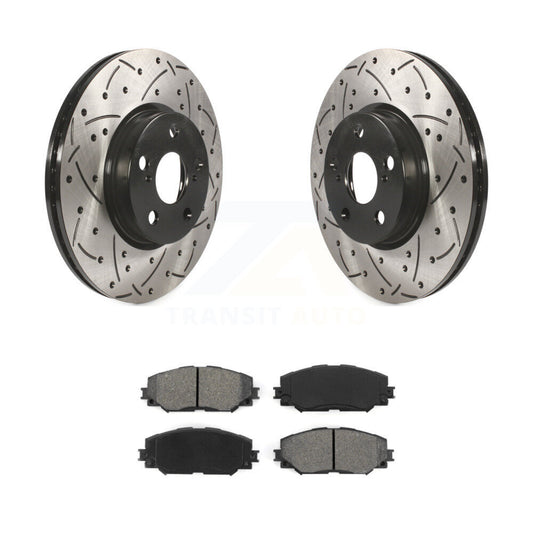 Drill Slot Brake Rotors Semi-Metallic Pad Front Kit For Toyota Corolla Matrix xD