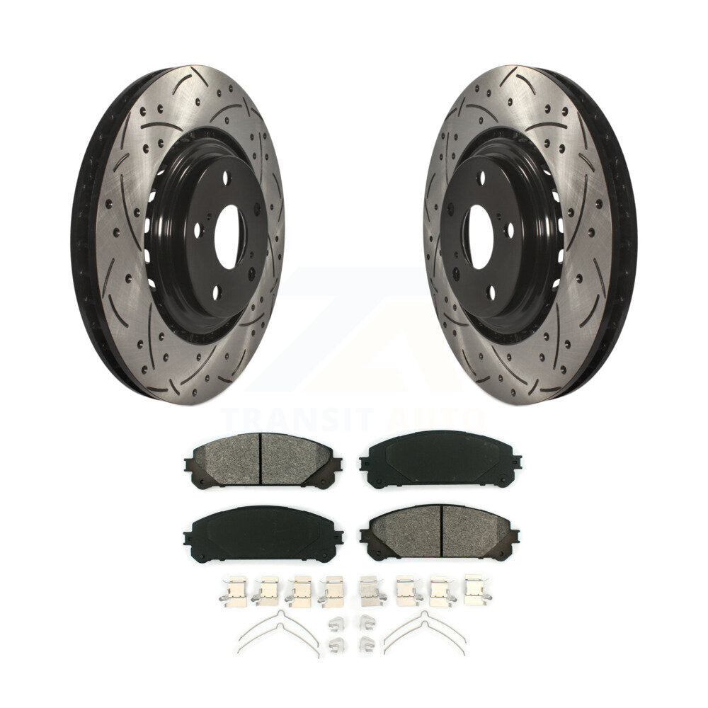 Drill Slot Brake Rotors Semi-Metallic Pad Front Kit For Toyota Highlander Sienna