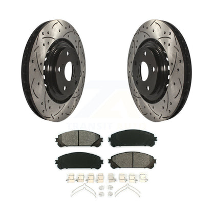 Drill Slot Brake Rotors Semi-Metallic Pad Front Kit For Toyota Highlander Sienna