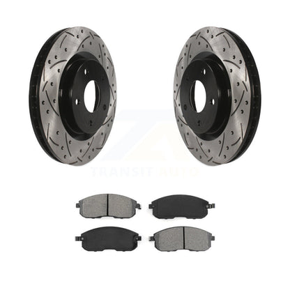 Drill Slot Brake Rotors Semi-Metallic Pad Front Kit For 07-12 Nissan Sentra SE-R