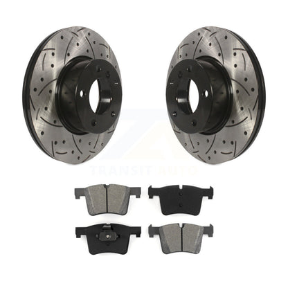 Drill Slot Brake Rotor Semi-Metallic Pad Front Kit For BMW 328i xDrive 330i 320i