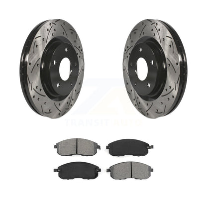 Drilled Slot Disc Brake Rotor Semi-Metallic Pad Front Kit For Nissan Sentra Juke