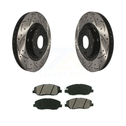 Drill Slot Brake Rotors Semi-Metallic Pad Front Kit For Hyundai Santa Fe XL 3.3L