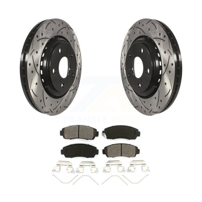 Drilled Slot Brake Rotors Semi-Metallic Pad Front Kit For Honda Odyssey Passport