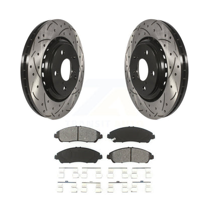Drill Slot Brake Rotor Semi-Metallic Pad Front Kit For Honda Pilot Ridgeline MDX