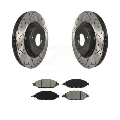 Drill Slot Brake Rotors Semi-Metallic Pad Front Kit For Nissan Murano Pathfinder