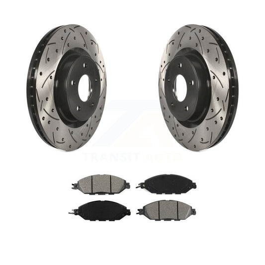 Drill Slot Brake Rotors Semi-Metallic Pad Front Kit For Nissan Murano Pathfinder