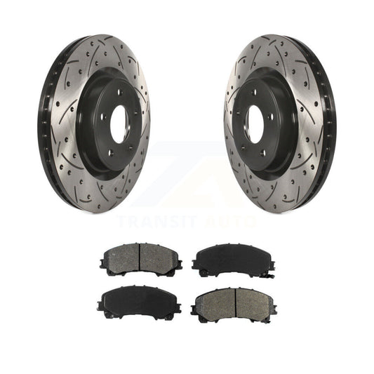 Drilled Slot Brake Rotor & Semi-Metallic Pad Front Kit For INFINITI Q50 QX50 Q60