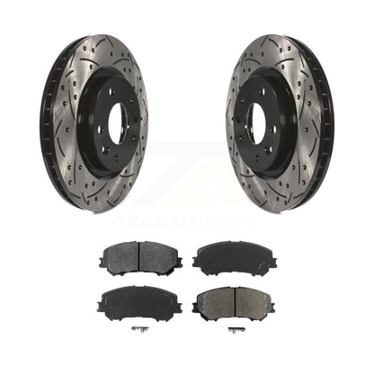 Drilled Slot Disc Brake Rotor Semi-Metallic Pad Front Kit For Nissan Rogue Sport