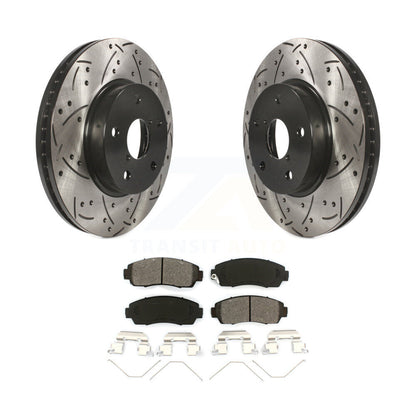 Drill Slot Brake Rotors Semi-Metallic Pad Front Kit For 16-19 Subaru Legacy 2.5L