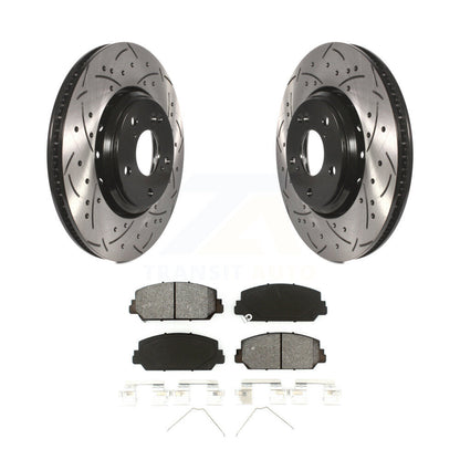 Drill Slot Brake Rotors Semi-Metallic Pad Front Kit For Honda Civic Accord Acura