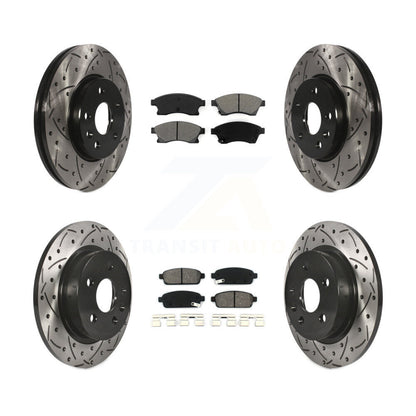 Drill Slot Disc Brake Rotor Semi-Metallic Pad Front Rear Kit For Chevrolet Cruze