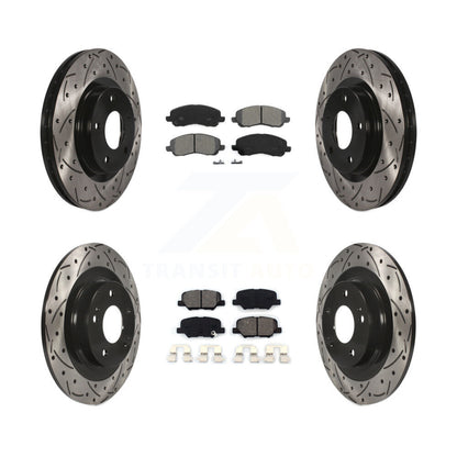 Drill Slot Brake Rotor Semi-Metallic Pad Front Rear Kit For Mitsubishi RVR Sport