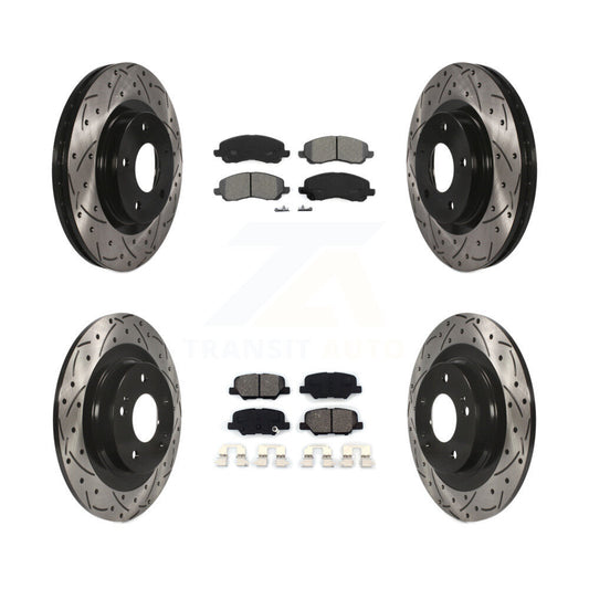 Drill Slot Brake Rotor Semi-Metallic Pad Front Rear Kit For Mitsubishi RVR Sport
