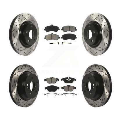Drill Slot Brake Rotor Semi-Metallic Pad Front Rear Kit For Mercedes-Benz GLK350