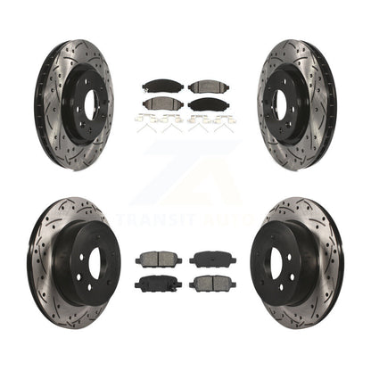 Drilled Slot Disc Brake Rotor & Semi-Metallic Pad Front Rear Kit For Nissan LEAF