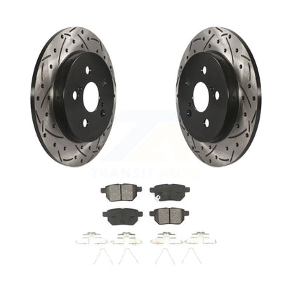 Drill Slot Brake Rotor Semi-Metallic Pad Rear Kit For Toyota Corolla Matrix Vibe