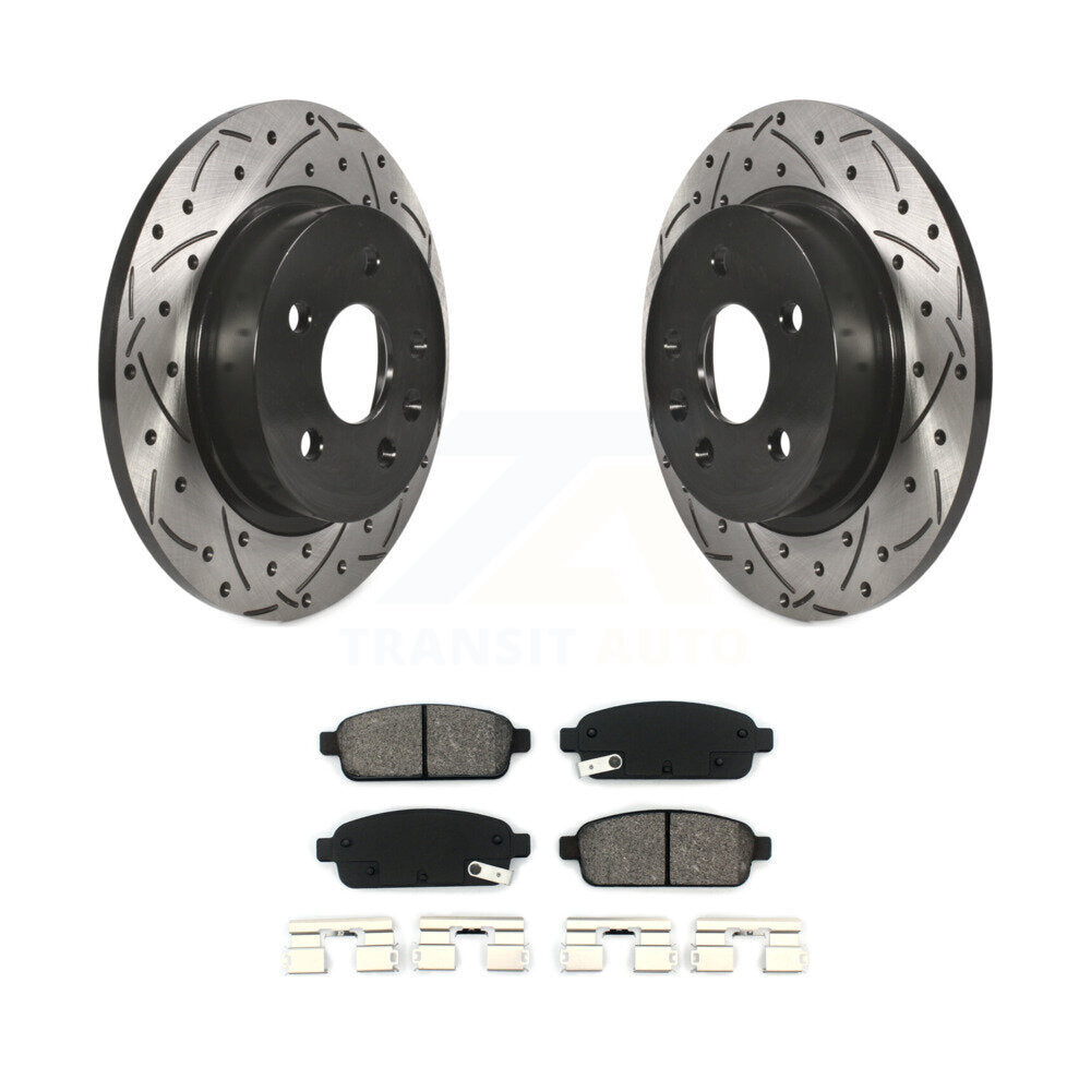 Drill Slot Brake Rotor Semi-Metallic Pad Rear Kit For Chevrolet Cruze Trax Buick