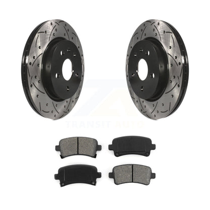 Drill Slot Brake Rotor Semi-Metallic Pad Rear Kit For Chevrolet Buick Malibu XTS