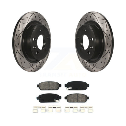 Drill Slot Brake Rotor Semi-Metallic Pad Rear Kit For Chevrolet Cruze Buick Volt