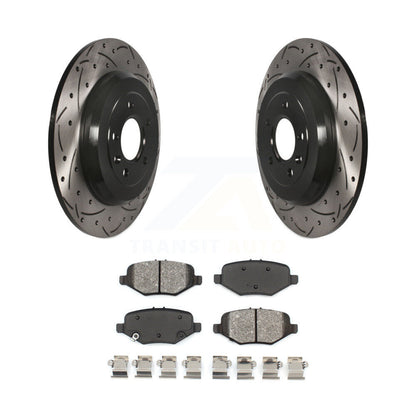 Coated Drill Slot Disc Brake Rotors Semi-Metallic Pad Rear Kit For Ford Explorer