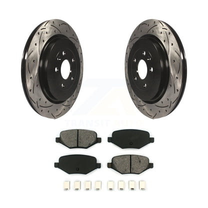 Drill Slot Brake Rotors Semi-Metallic Pad Rear Kit For Ford Explorer Police Flex