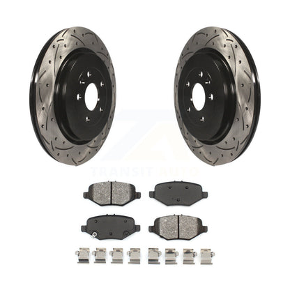 Drill Slot Brake Rotors Semi-Metallic Pad Rear Kit For Ford Explorer Flex Taurus