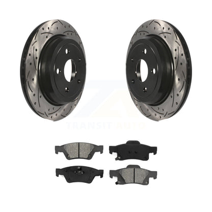 Drill Slot Brake Rotors Semi-Metallic Pad Rear Kit For Jeep Grand Cherokee Dodge