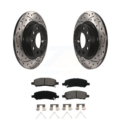 Drill Slot Disc Brake Rotors Semi-Metallic Pad Rear Kit For 2013-2016 Dodge Dart