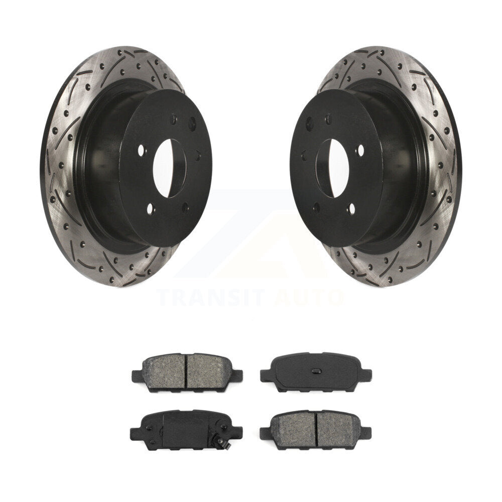 Drill Slot Brake Rotors Semi-Metallic Pad Rear Kit For Nissan Sentra Altima Juke