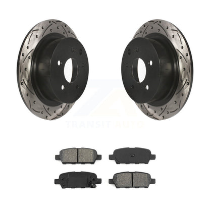Drill Slot Brake Rotors Semi-Metallic Pad Rear Kit For Nissan Sentra Altima Juke