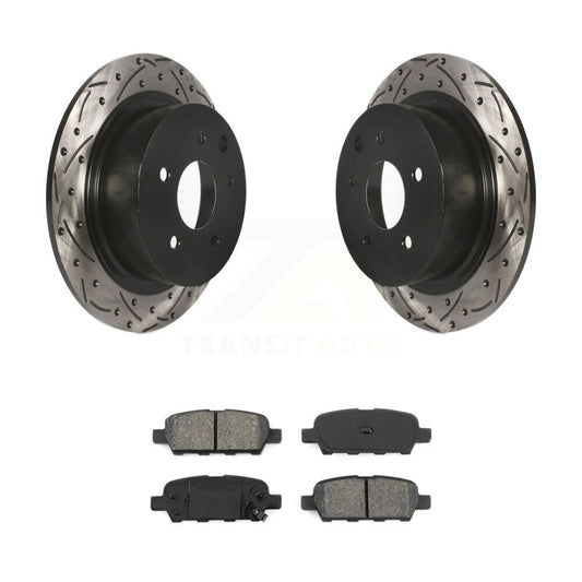 Drill Slot Brake Rotors Semi-Metallic Pad Rear Kit For Nissan Sentra Altima Juke