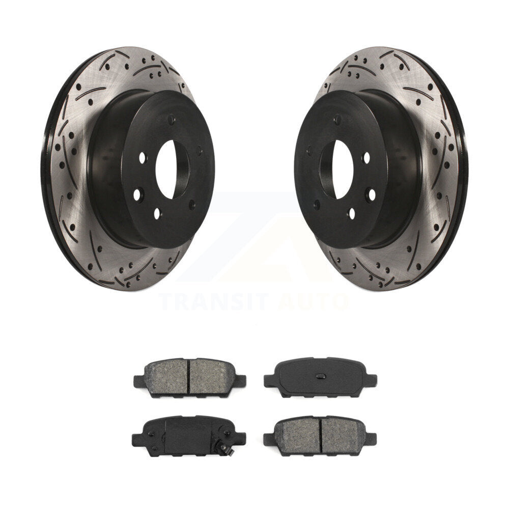 Drill Slot Brake Rotor Semi-Metallic Pad Rear Kit For Nissan Rogue Sport Qashqai