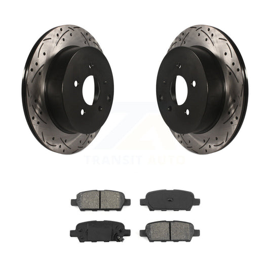 Drill Slot Brake Rotor Semi-Metallic Pad Rear Kit For Nissan Murano INFINITI Q50