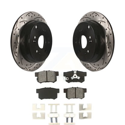 Drill Slot Disc Brake Rotors Semi-Metallic Pad Rear Kit For Honda CR-V Acura RDX