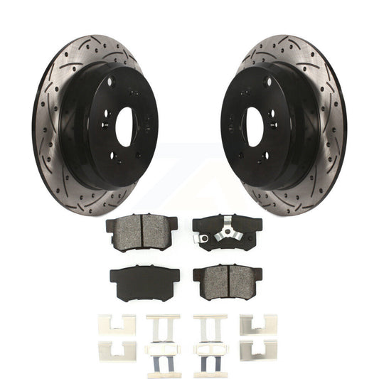 Drill Slot Disc Brake Rotors Semi-Metallic Pad Rear Kit For Honda CR-V Acura RDX
