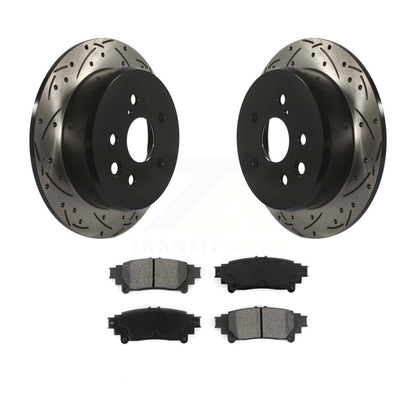 Coated Drilled Slot Disc Brake Rotors Semi-Metallic Pad Rear Kit For Lexus IS250