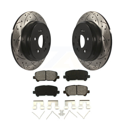 Drill Slot Brake Rotors Semi-Metallic Pad Rear Kit For Honda Odyssey Pilot Acura